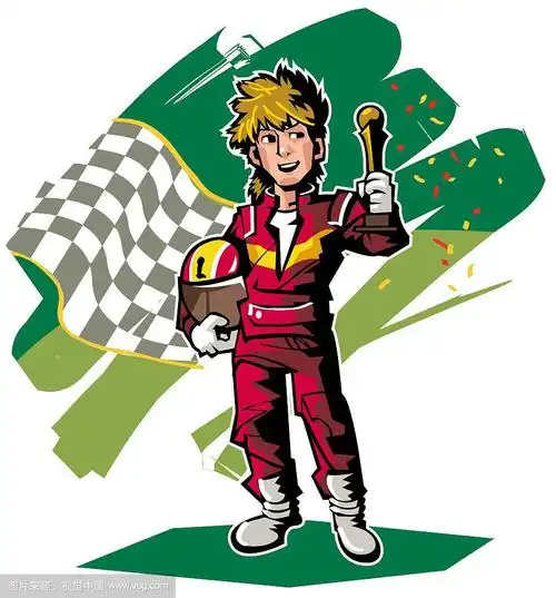 职业矢量插图,赛车手