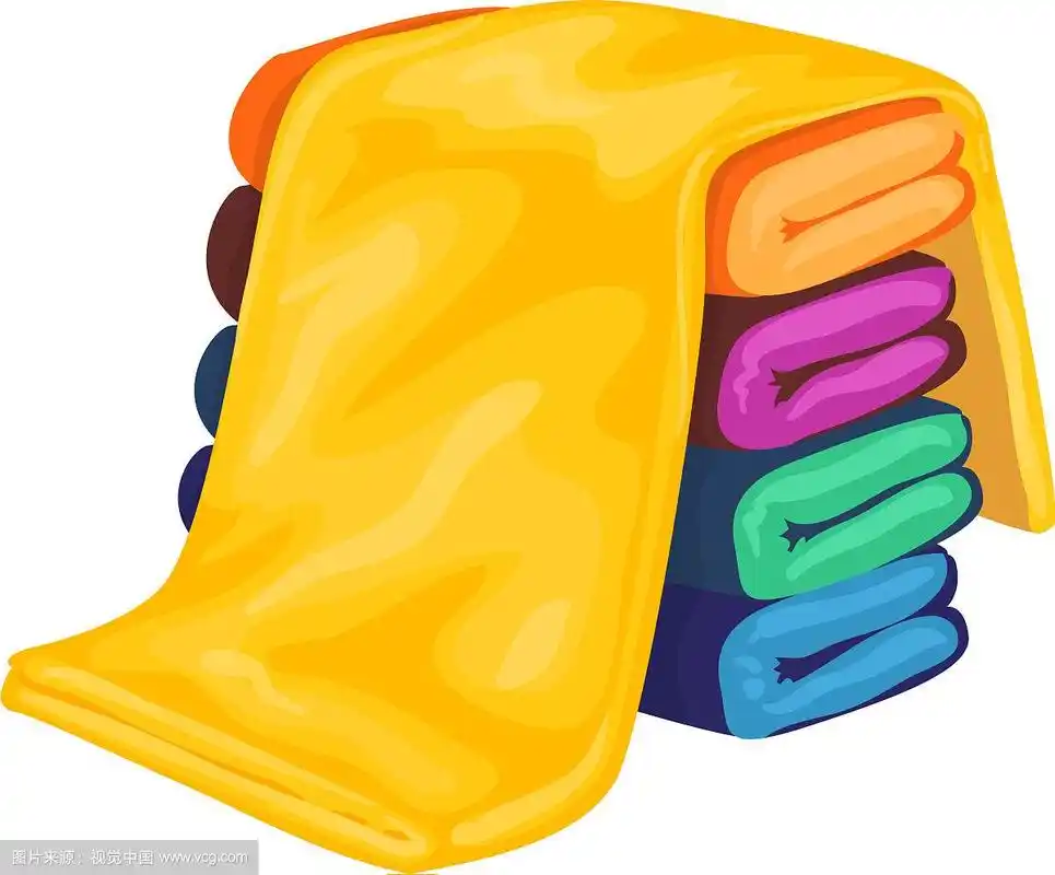 彩色毛巾堆图标卡通风格