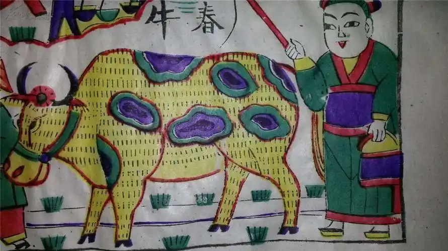 春分习俗之"画春牛"   春牛图在是中国民间最常见的吉祥