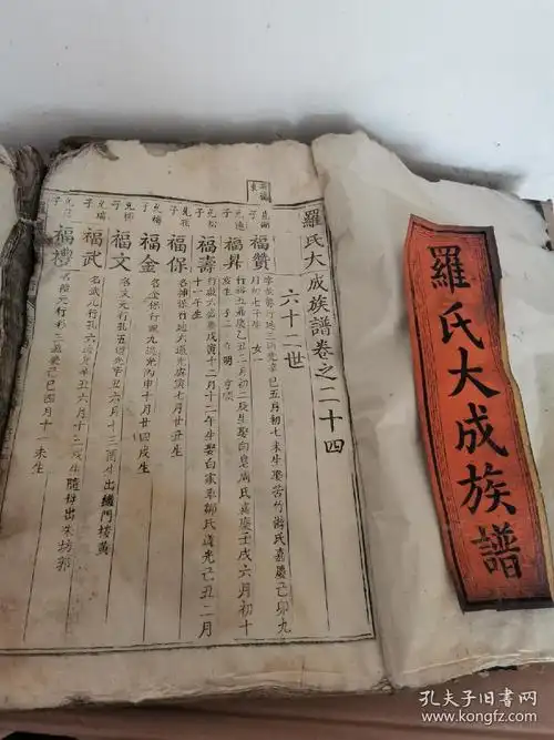 孤本江西珍稀族谱家谱宗谱收藏超大开本罗氏大成族谱存卷十八克字辈卷