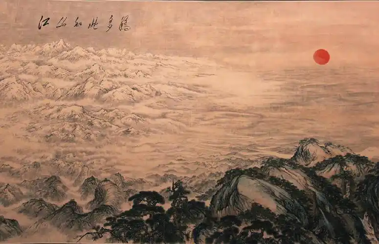 人民大会堂国画《江山如此多娇》▲ 国画《幽燕金秋图》局部 二