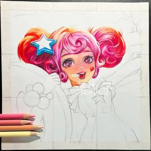 小乔缤纷独角兽带线稿