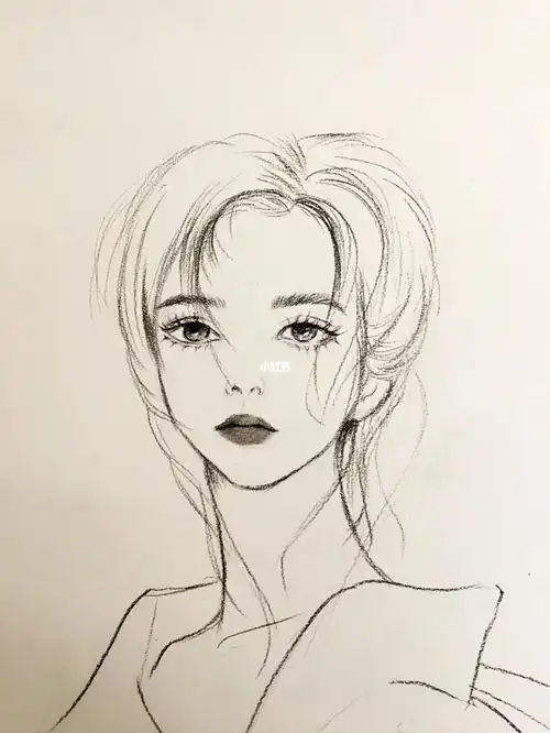 铅笔画女孩