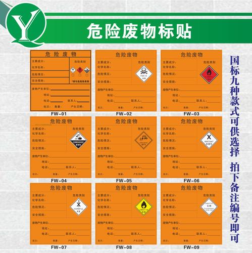 10*10cm十厘米危险废物贴 易燃有毒腐蚀有害品爆炸性刺激性助燃石棉