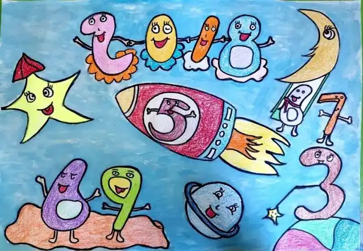 创意致远数字也能入画一年级的小豆丁们给你好看