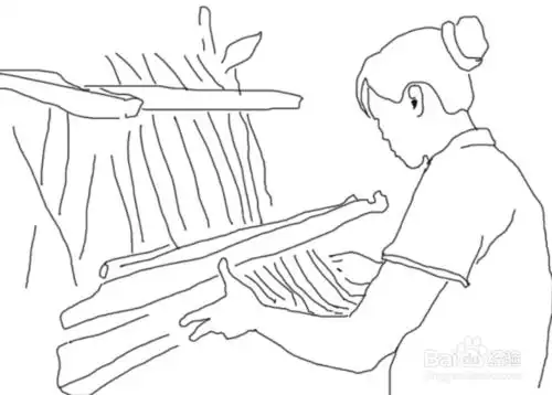 古代织布简笔画