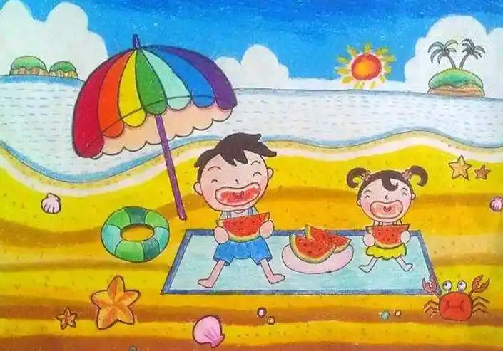 儿童画大全夏天儿童学画画大全关于夏天的简笔画夏天来了主题儿童画