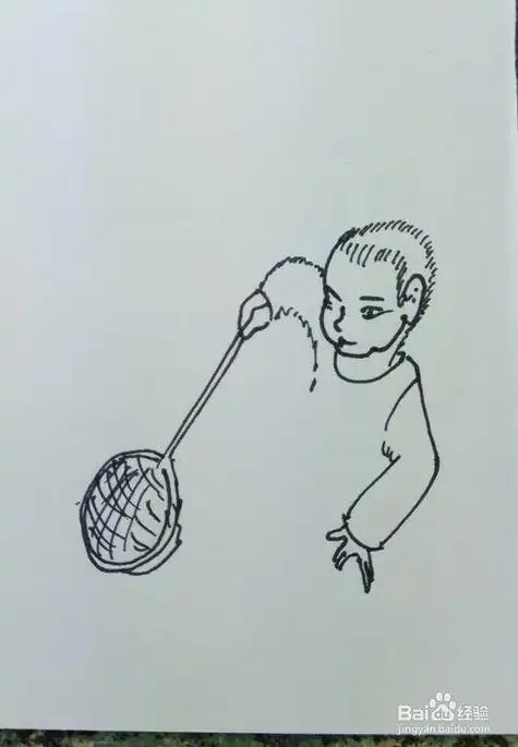 怎样画儿童简笔画教小孩玩捞鱼