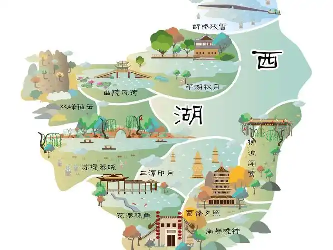 西湖旅游平面图