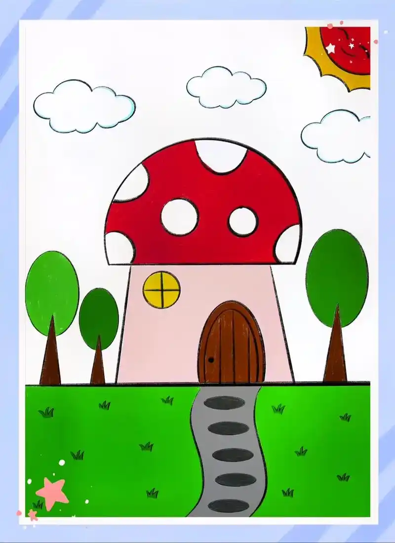 画一个蘑菇小房子.#简笔画 #亲子简笔画 #儿童简笔画 #一 - 抖音