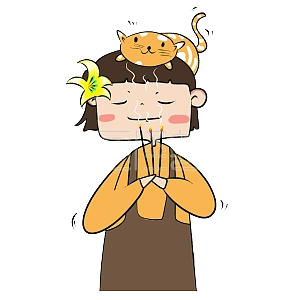 图怪兽原创元素烧香拜佛,逢考必过卡通表情包