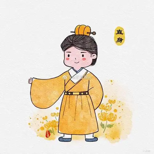 水彩画版男款汉服常见形制