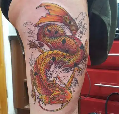 好看的龙鱼纹身图案(14)