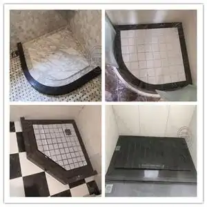 天然大理石淋浴基石底座/定制淋浴房地面防滑垫/卫生间开拉槽地面