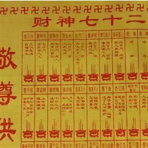 明引佛堂用品财神72香火图神仙堂拜十财神七谱二香谱图解烧香