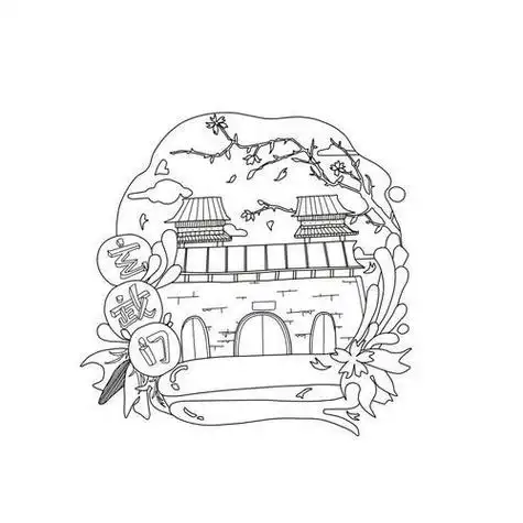 金陵印象南京一地双过年牌坊大门龙简笔画鸡鸣寺亭子简笔画南京夫子庙