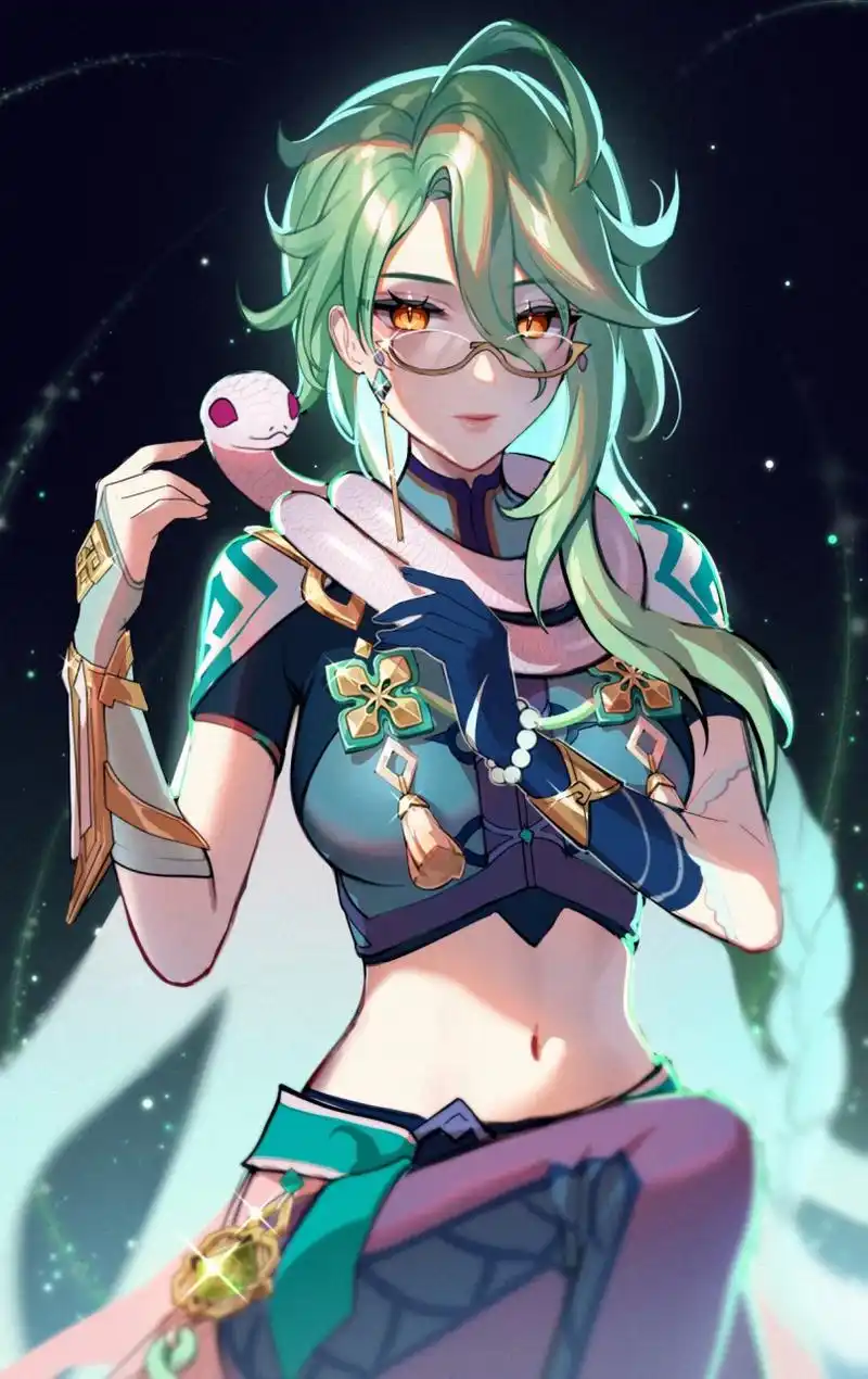 原神# 娘化白术 画师:helloimtea | 茶