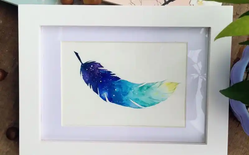 【水彩教程】简单又好看的星空羽毛,大家一起来画吧