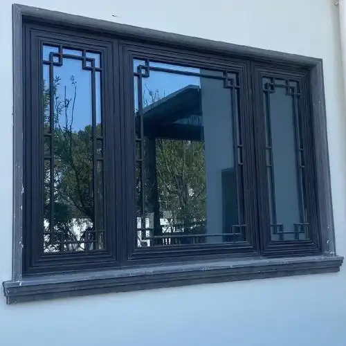 巴森复古田园风格门窗效果图仿古断桥铝新中式图片免费设计