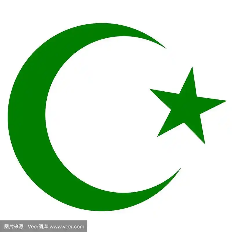 伊斯兰教的象征是新月和星形深绿色