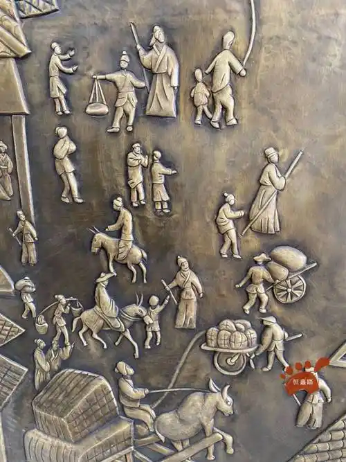 手工锻造纯铜壁画清明上河图壁画立体浮雕背景墙壁画