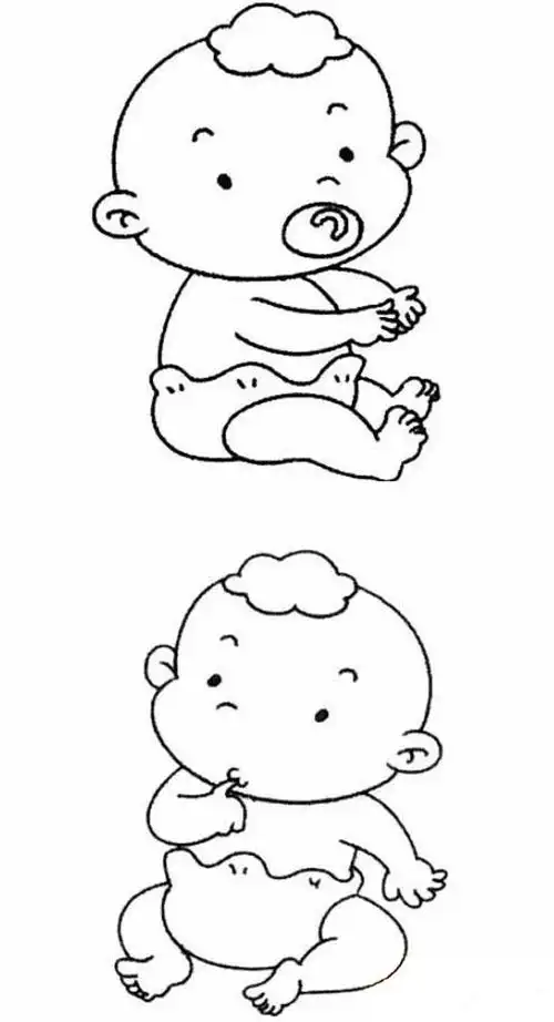 小婴儿简笔画图片婴儿小宝宝的画法简单可爱