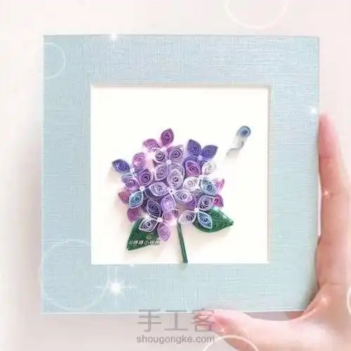 衍纸手工教你做一束唯美立体的绣球花