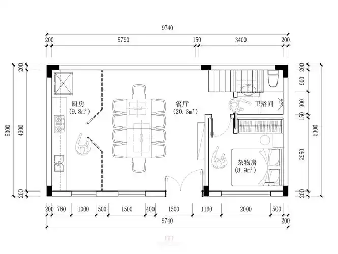 小户型5层民房平面设计,求点评