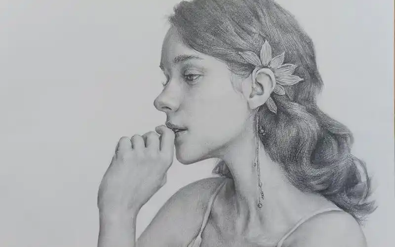 素描《侧面女孩》_哔哩哔哩_bilibili