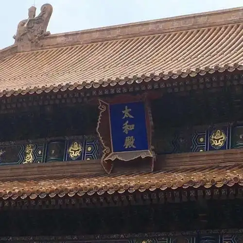 经过午门和太和门,一座高大的宫殿出现我面前.它就是太和殿.