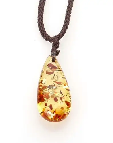 靓芙雅饰品专场 > 女款人工琥珀花珀水滴吊坠