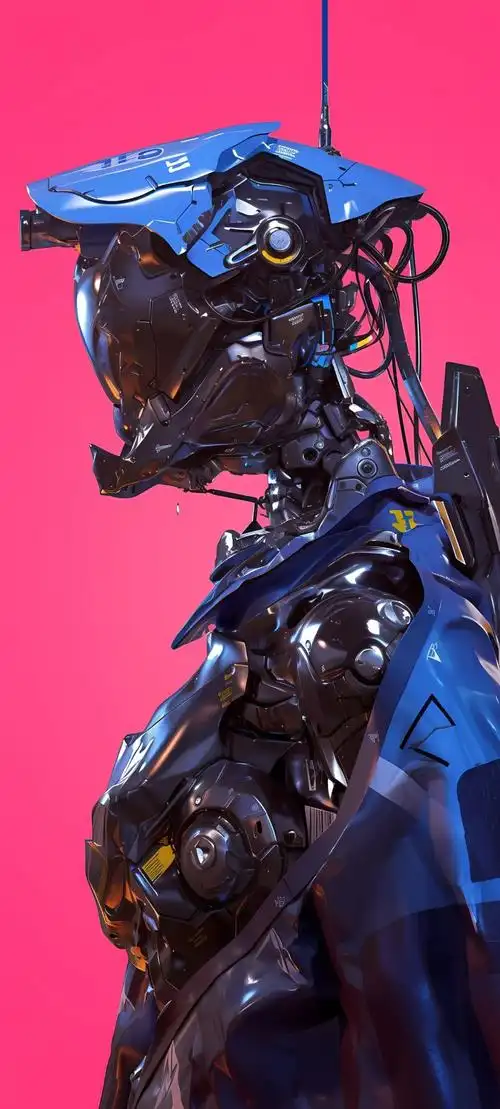 通过智能技术生成机甲壁纸成手机个性化新宠,融合科幻与未来主义风格
