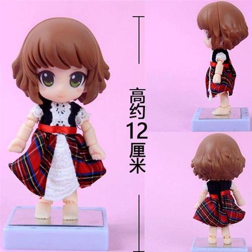 q版粘土人桌面摆件日本动漫爱丽丝人偶小红帽关节可动美少女手办