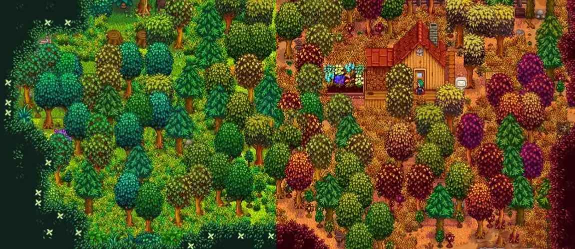 《星露谷物语》季节性树的颜色美化mod