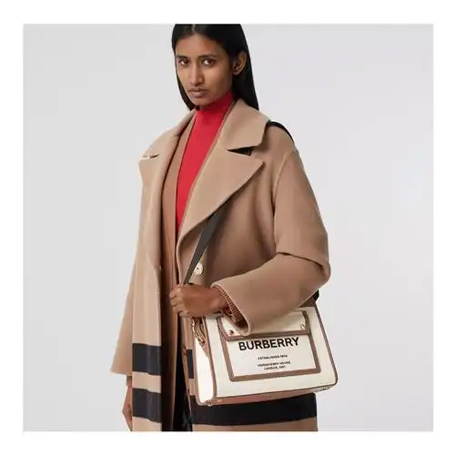 【包税 】burberry/博柏利 巴宝莉 女士 女包 麦芽棕色帆布斜挎包单肩