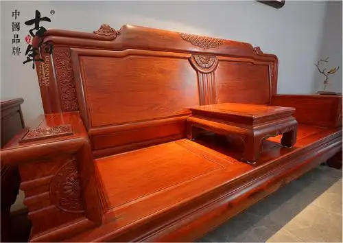金玉如意沙发123 m7t 100%大果紫檀(缅花) - 古佰年-红木家具