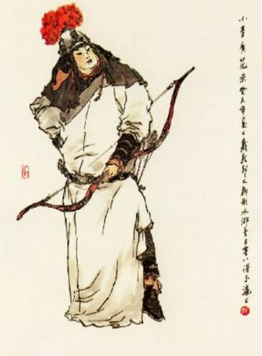 水浒传花荣的外貌描写宋元时期龚开《宋江三十六人赞》