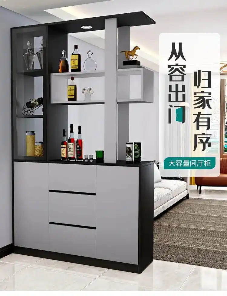 客厅进门玄关柜鞋柜一体酒柜现代简约门厅柜隔断柜屏风柜间厅柜.