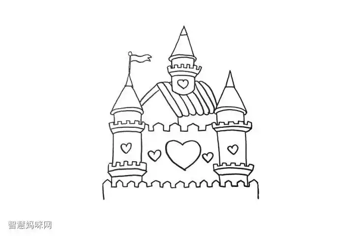 迪士尼城堡怎么画-图1简笔画作品完成图