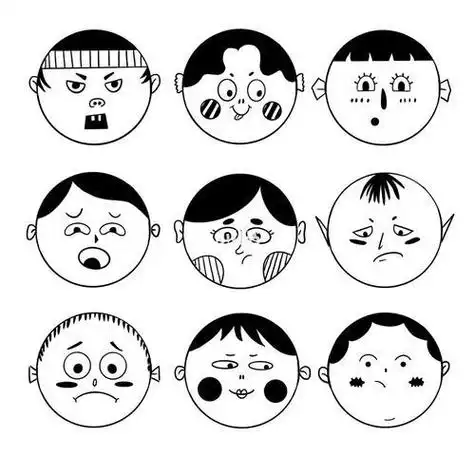 简笔画圆头小人人头简笔画怎么画多妈简笔画用圆形来画小丑的头部直发