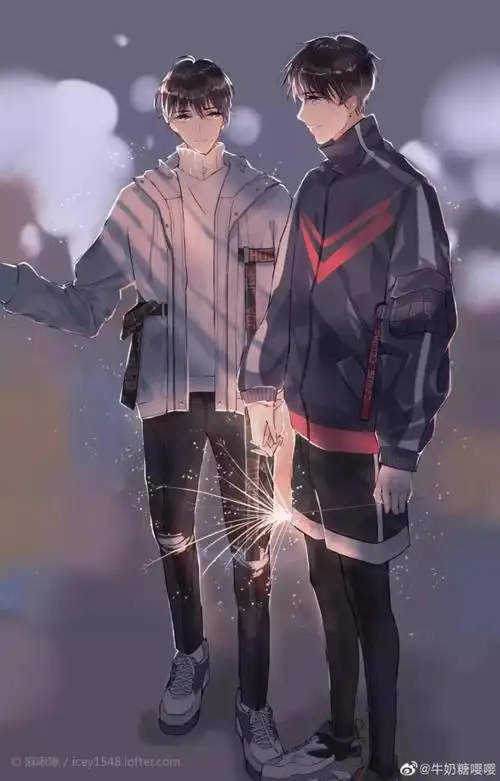 伪装学渣贺朝谢俞冬日主题插图一张 - 米画师