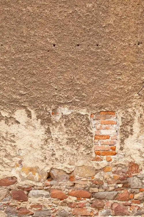 旧墙,老风化破碎砂浆砖墙