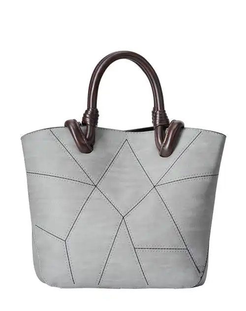 唯品首发马卡龙大容量手提包灰色