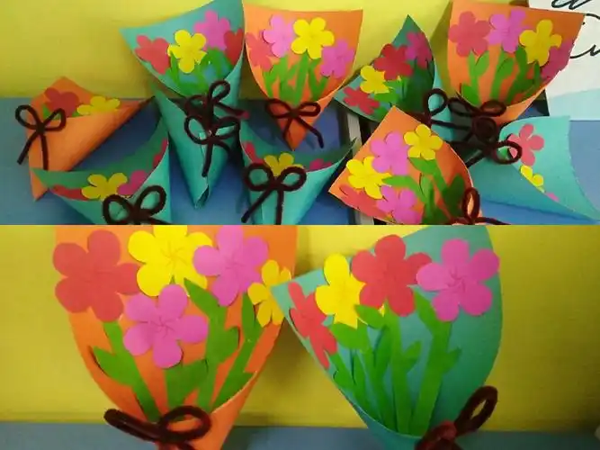 幼儿创意美术小班幼儿简单花束