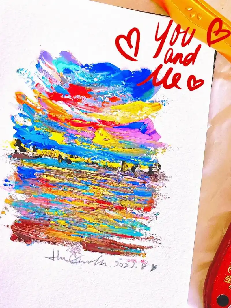 油画棒刮刀风景画