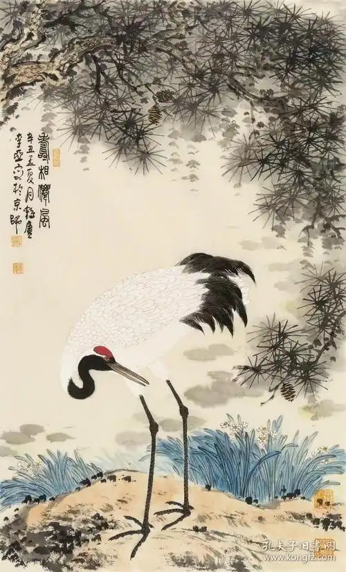 画家李亚花鸟画国画鹤