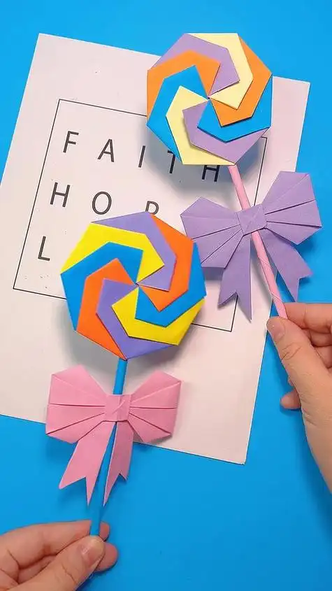插棒棒糖折纸