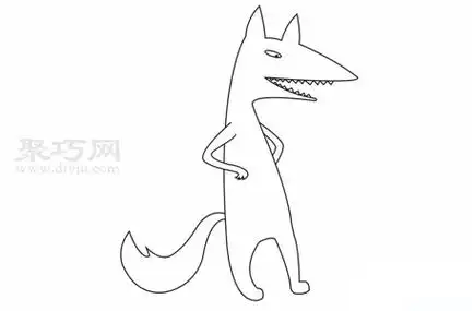 小红帽里的大灰狼简笔画怎么画最简单