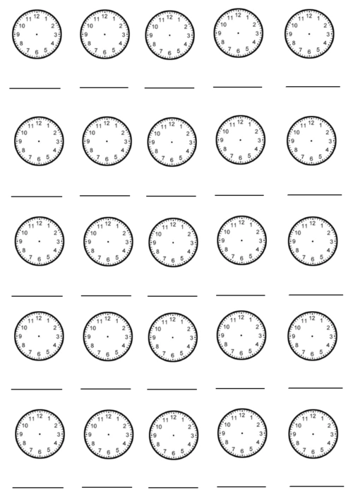 认识时间练习(空白表盘)