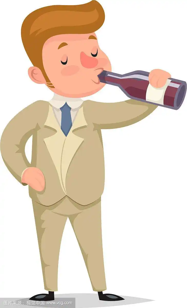 酗酒的男性卡通人物设计